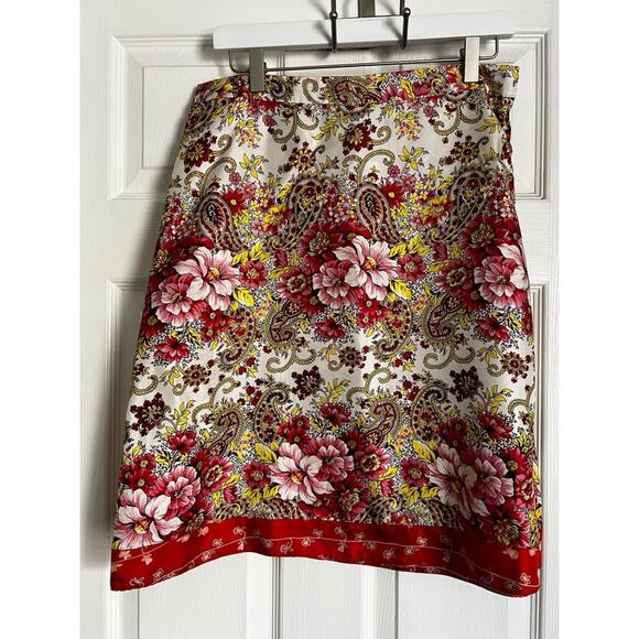 Deadstock Old Navy Vintage 2005 y2k Silk Bandana Floral Paisley Skirt size 4 - Picture 1 of 5
